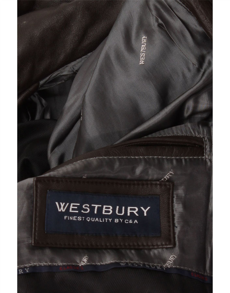WESTBURY Mens Leather Jacket IT 52 XL Brown Leather Vintage WESTBURY and Second-Hand WESTBURY from Messina Hembry 