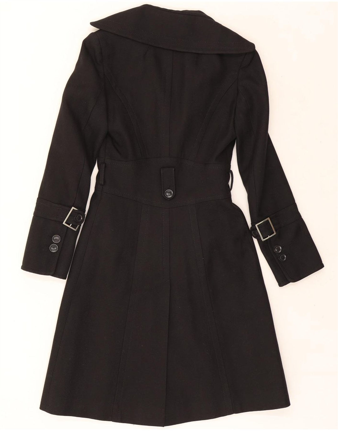 Karen Millen Womens Overcoat UK 8 Small Black Wool