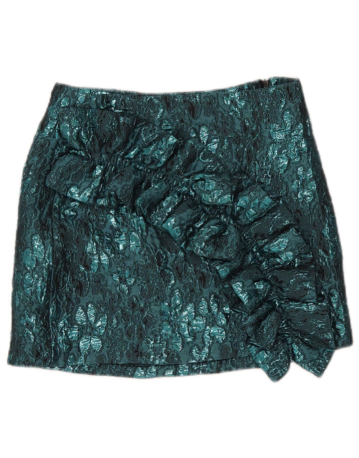 Zara Womens Mini Skirt XS W24 Blue Floral Polyester