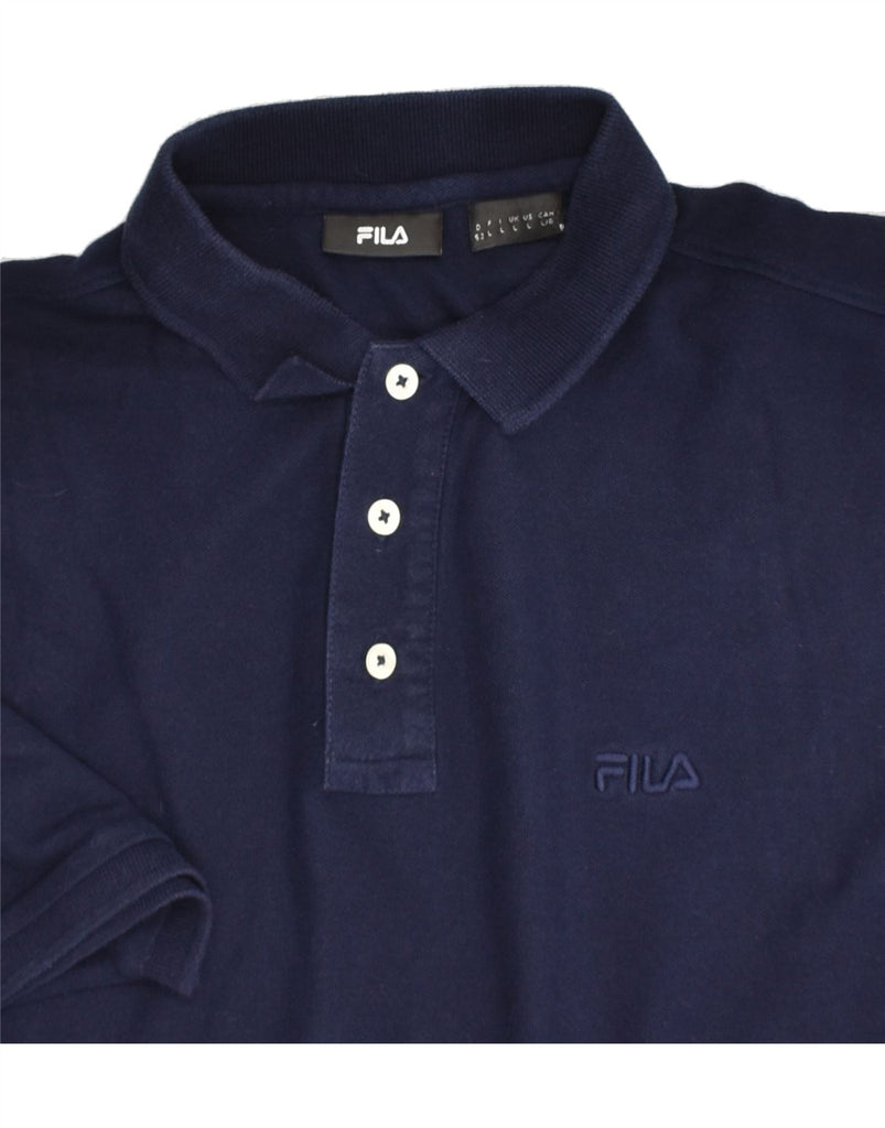 FILA Mens Polo Shirt Large Navy Blue Cotton | Vintage Fila | Thrift | Second-Hand Fila | Used Clothing | Messina Hembry 