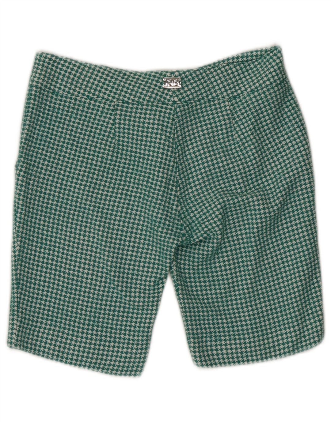 ROCCOBAROCCO Womens Chino Shorts US 6 Medium W30  Green Houndstooth Wool