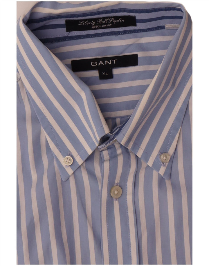 Gant Mens Regular Fit Shirt XL Blue Striped Cotton