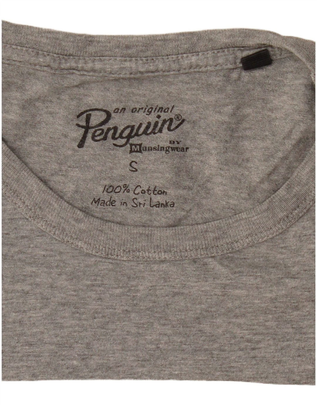 PENGUIN Mens Graphic T-Shirt Top Small Grey Cotton