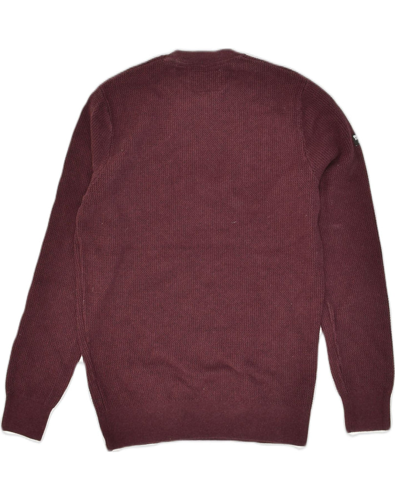 SUPERDRY Mens Crew Neck Jumper Sweater Medium Burgundy Cotton | Vintage Superdry | Thrift | Second-Hand Superdry | Used Clothing | Messina Hembry 