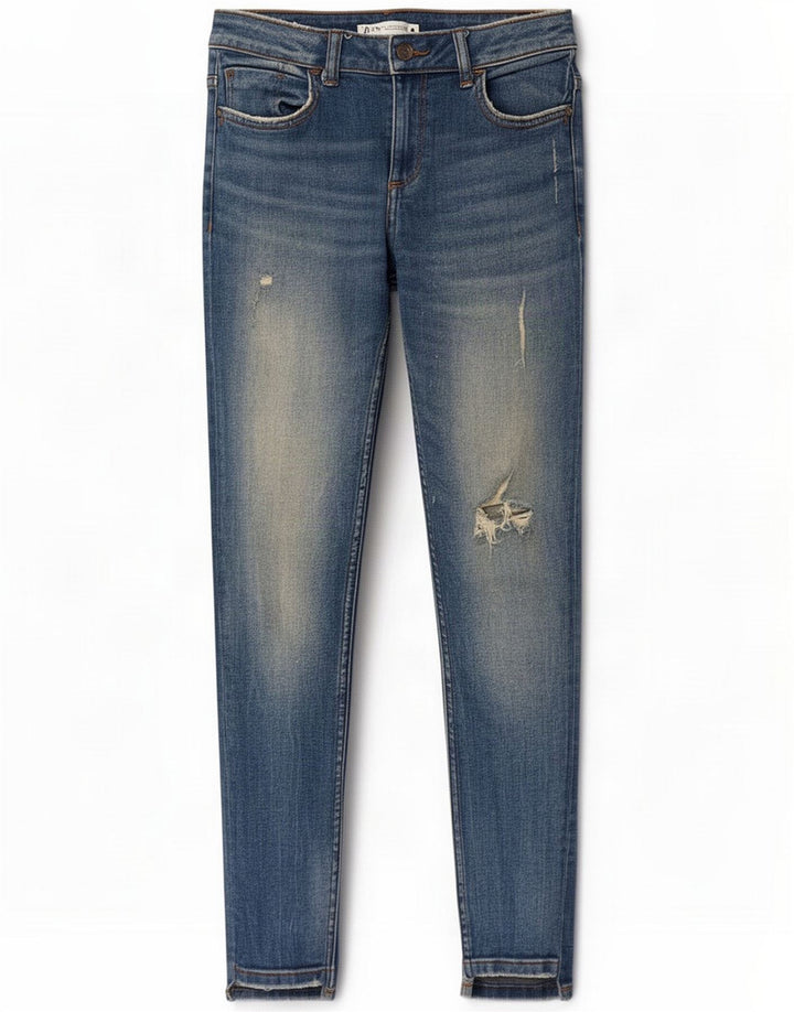 Zara Womens Distressed Slim Jeans EU 38 Small W30 L27 Blue