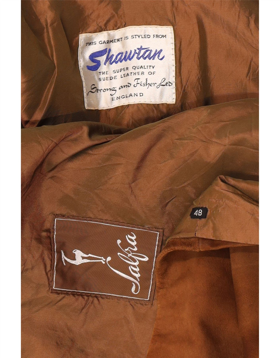 STRONG & FISHER LTD Womens Vintage Suede Overcoat UK 18 XL Brown Classic