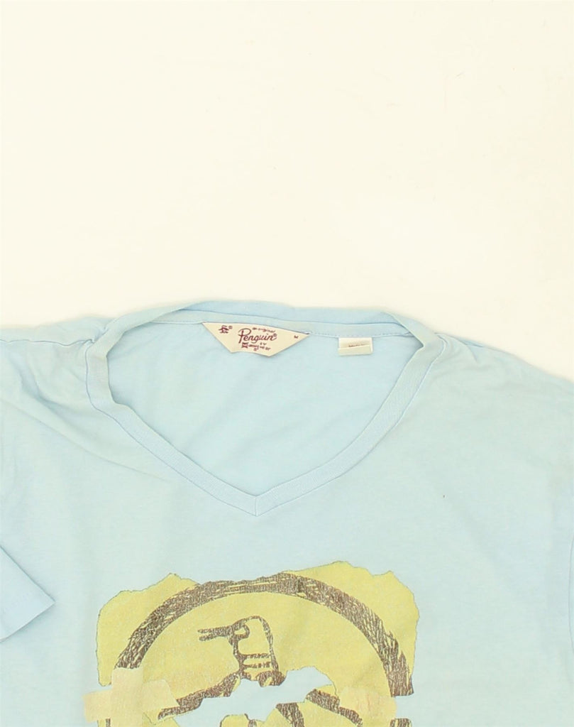 PENGUIN Mens Graphic T-Shirt Top Medium Blue Cotton | Vintage Penguin | Thrift | Second-Hand Penguin | Used Clothing | Messina Hembry 