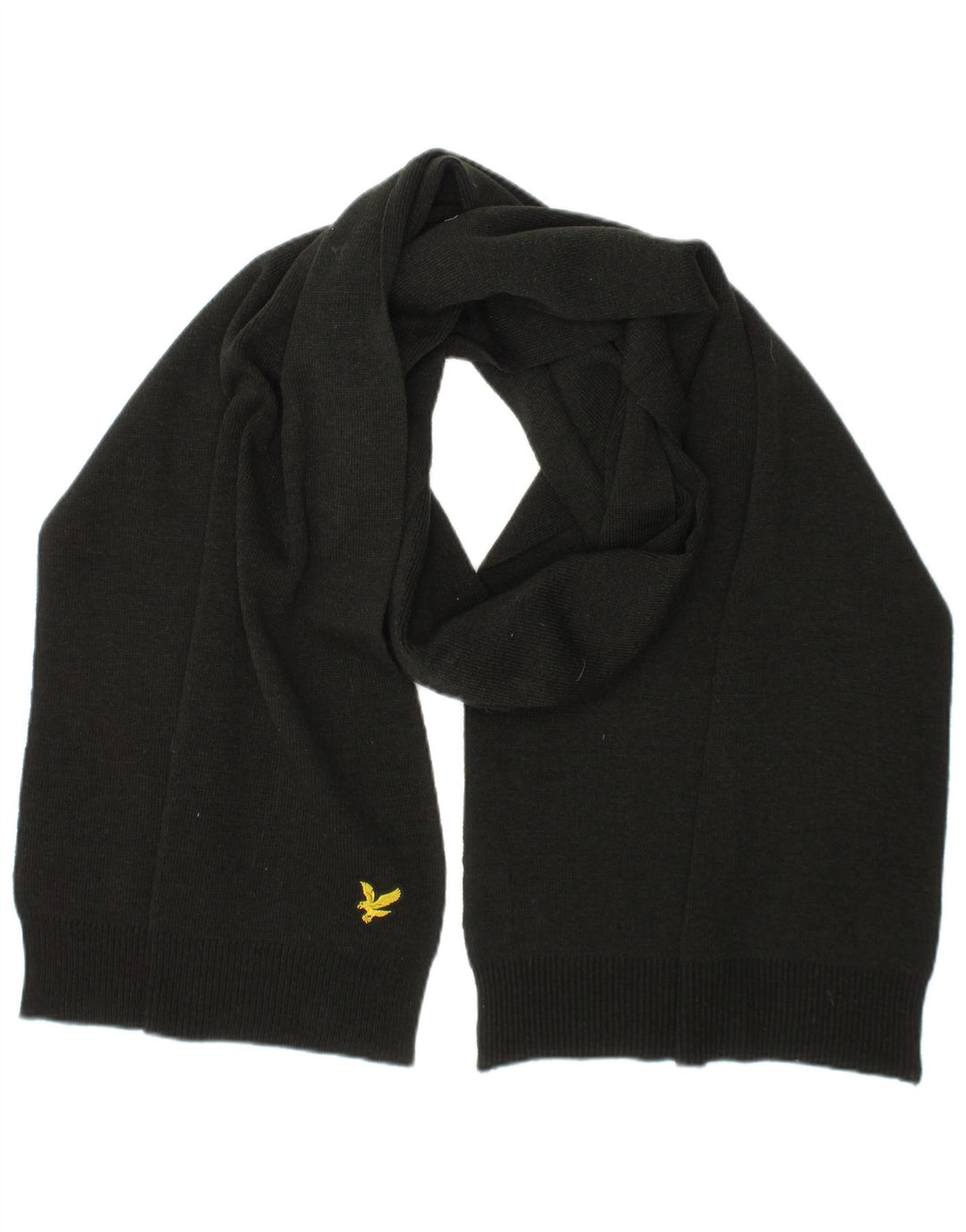 Lyle & Scott Mens Rectangle Scarf One Size Black Polyester