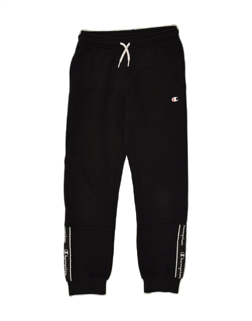 CHAMPION Boys Graphic Tracksuit Trousers Joggers 7-8 Years Small Black | Vintage Champion | Thrift | Second-Hand Champion | Used Clothing | Messina Hembry 