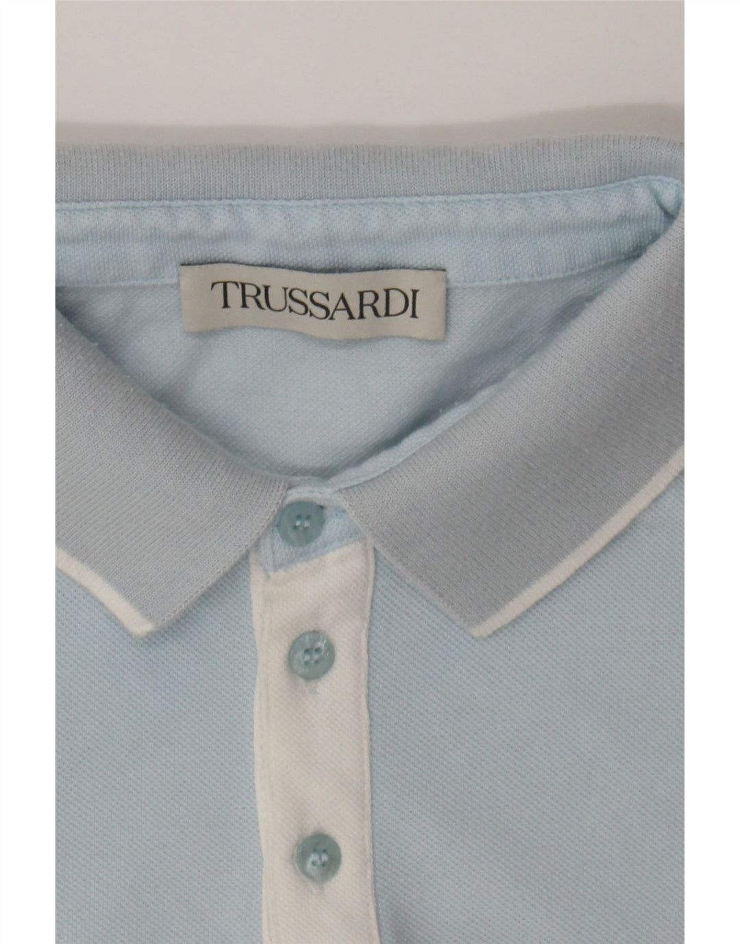 TRUSSARDI Mens Polo Shirt Medium Blue Vintage Trussardi and Second-Hand Trussardi from Messina Hembry 