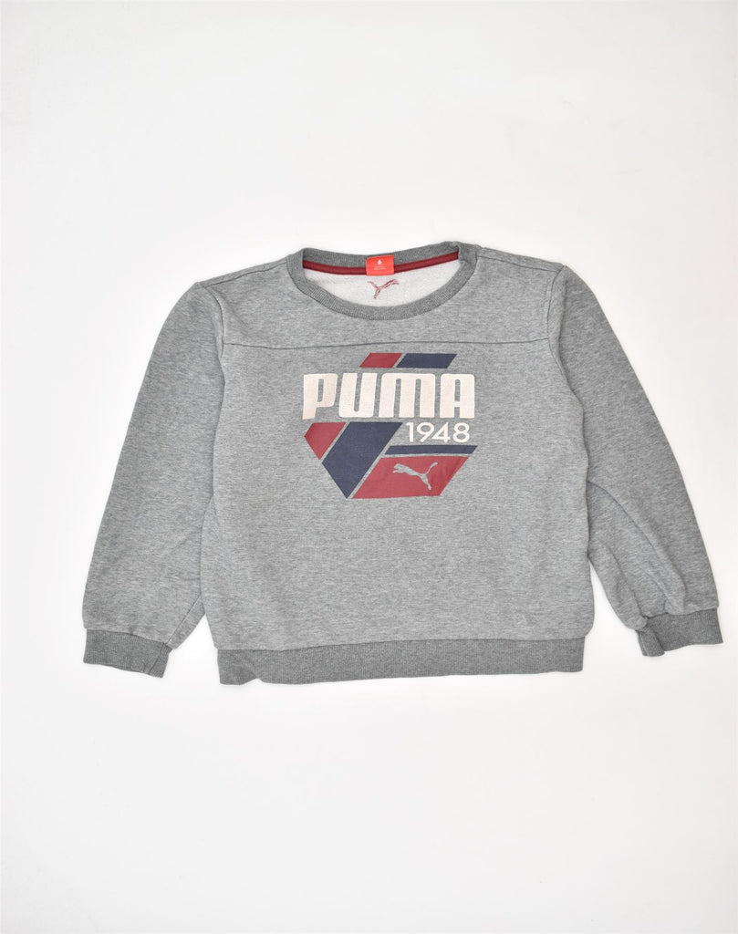 PUMA Boys Graphic Sweatshirt Jumper 11-12 Years Grey Cotton | Vintage | Thrift | Second-Hand | Used Clothing | Messina Hembry 