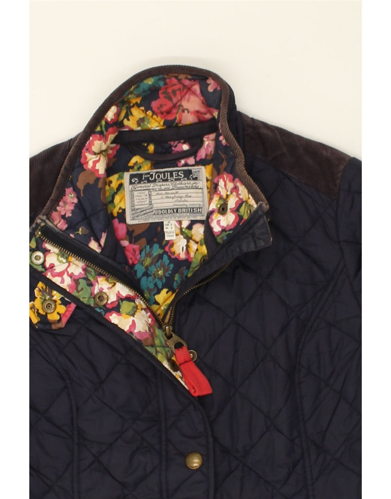 JOULES Womens Quilted Jacket UK 10 Small  Navy Blue Polyamide | Vintage Joules | Thrift | Second-Hand Joules | Used Clothing | Messina Hembry 