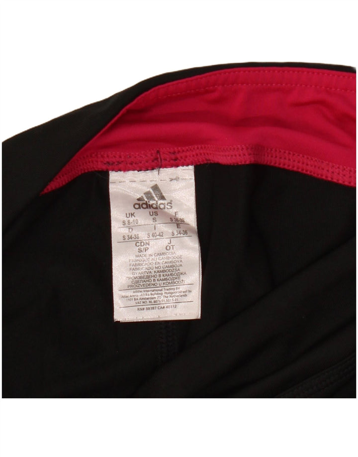 Adidas Womens Climalite Capri Leggings UK 8/10 Small  Black Polyester