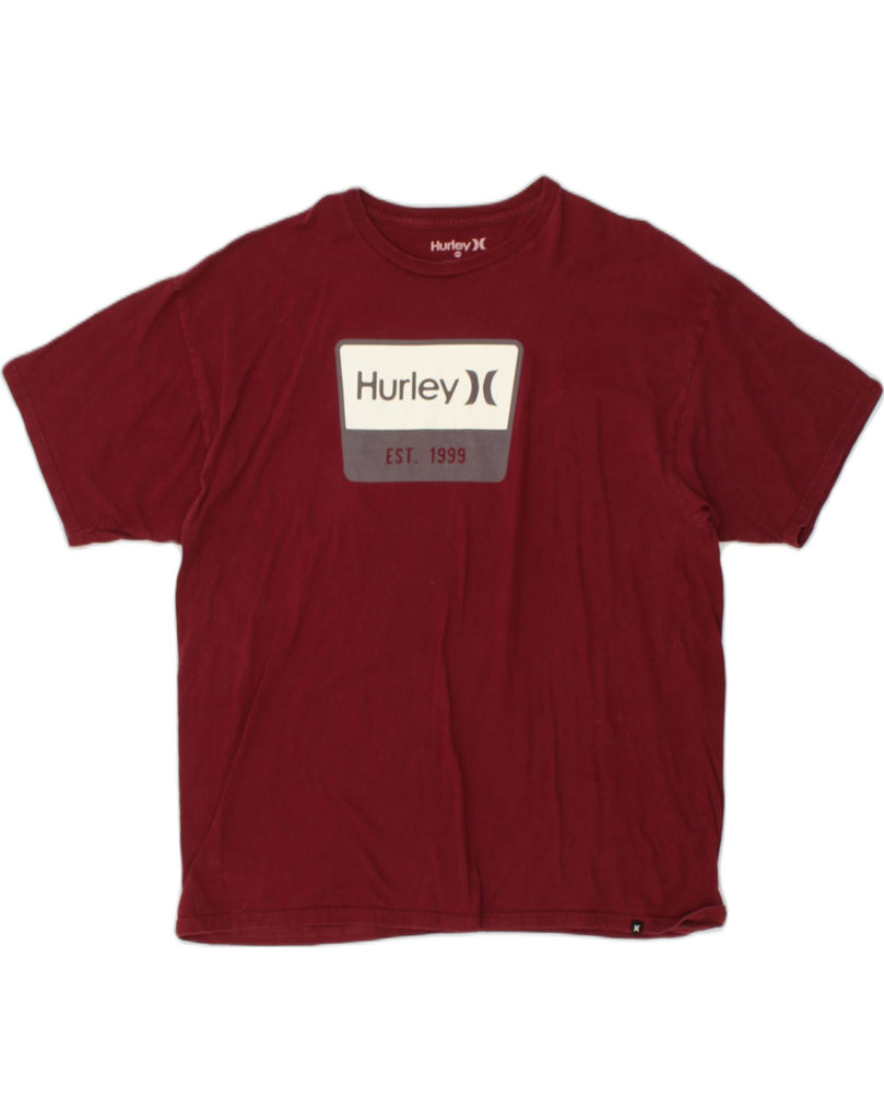 HURLEY Mens Graphic T-Shirt Top 2XL Red Cotton | Vintage Hurley | Thrift | Second-Hand Hurley | Used Clothing | Messina Hembry 