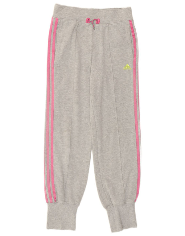 Adidas Girls Comfort Fit Tracksuit Trousers Joggers 11-12 Years W24 L27 Gre