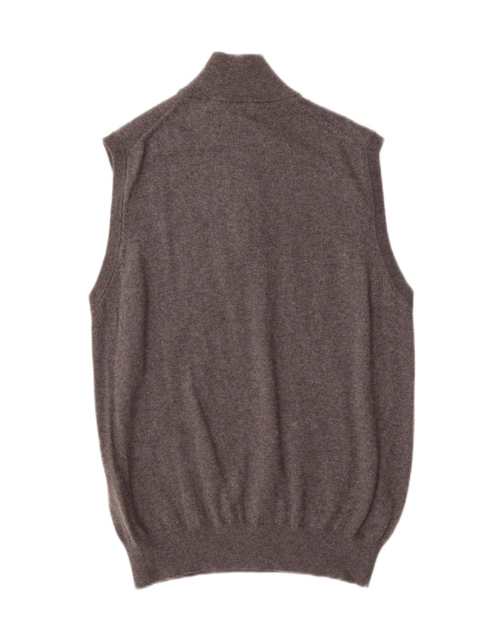 HARMONT & BLAINE Mens Zip Neck Vest Tank Top Large Grey Cotton Vintage Harmont & Blaine and Second-Hand Harmont & Blaine from Messina Hembry 