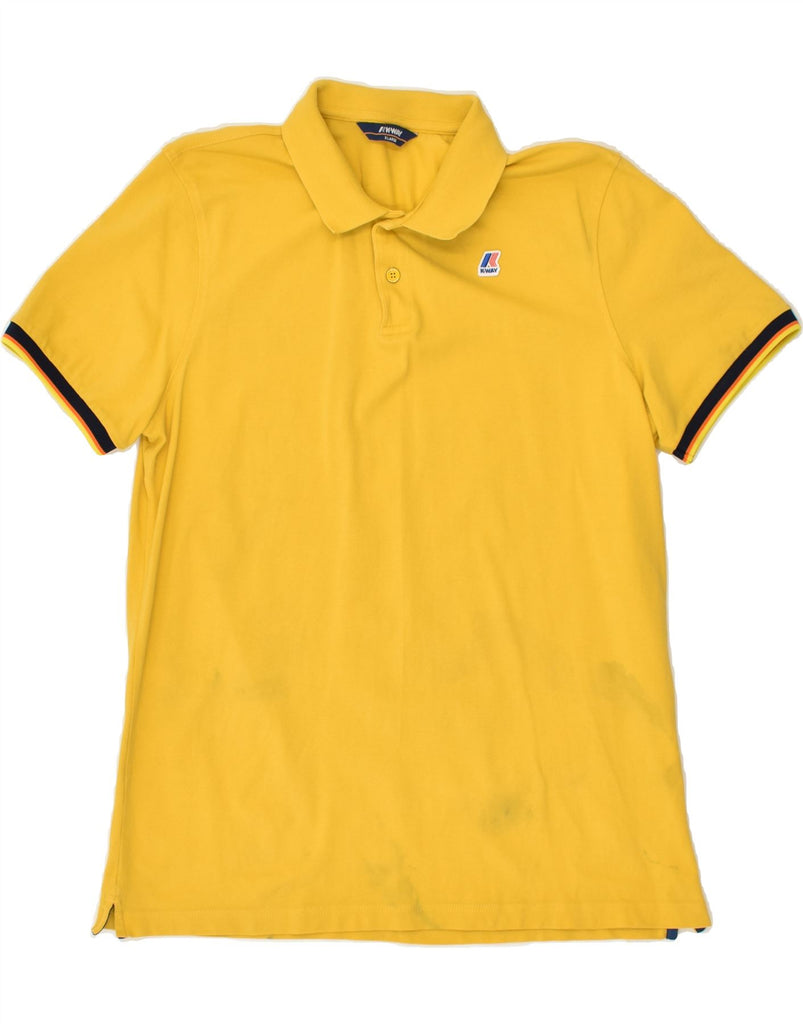 K-WAY Mens Polo Shirt XL Yellow | Vintage K-Way | Thrift | Second-Hand K-Way | Used Clothing | Messina Hembry 