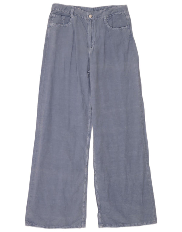 Zara Womens Wide Leg Casual Trousers EU 38 Small W28 L32 Blue