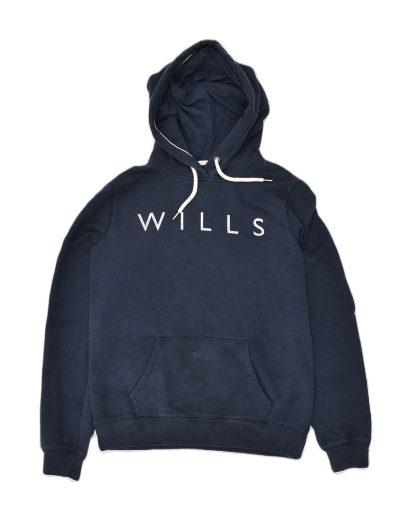 JACK WILLS Womens Classic Fit Graphic Hoodie Jumper UK 12 Medium Navy Blue | Vintage Jack Wills | Thrift | Second-Hand Jack Wills | Used Clothing | Messina Hembry 