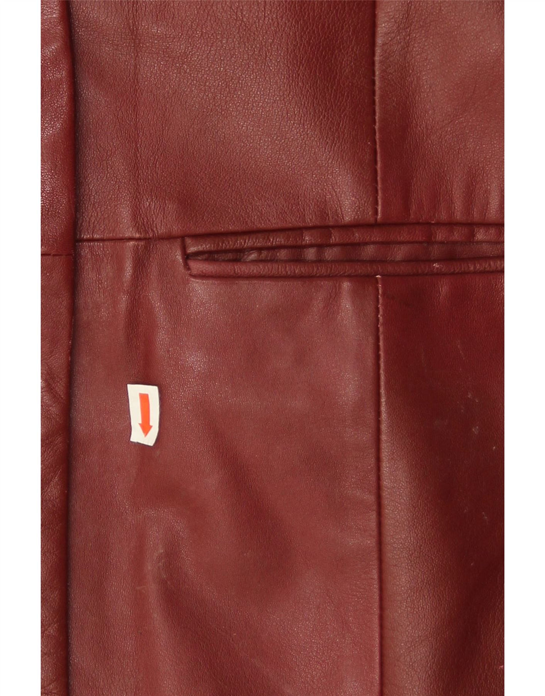 Conbipel Womens 3 Button Leather Blazer Jacket IT 46 Large Burgundy Leather