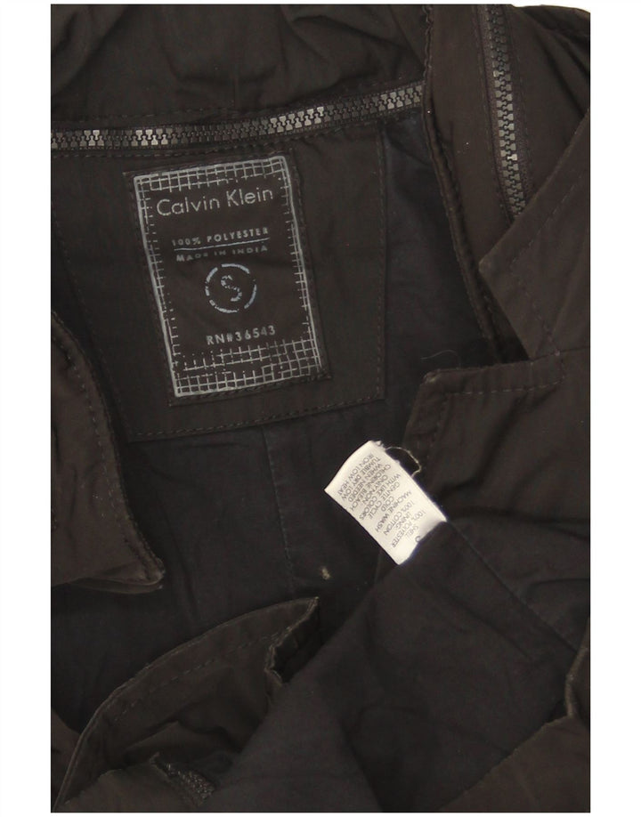 Calvin Klein Mens Military Hooded 2 Button Blazer Jacket UK 36 Small Black