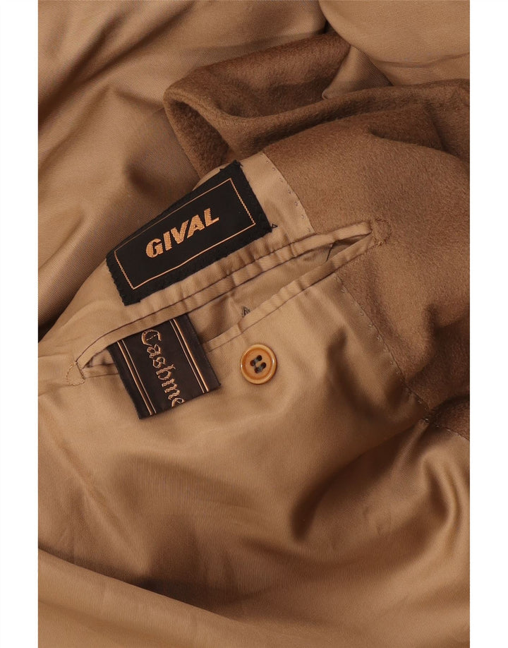 Vintage Mens Overcoat UK 40 Large Beige Cashmere