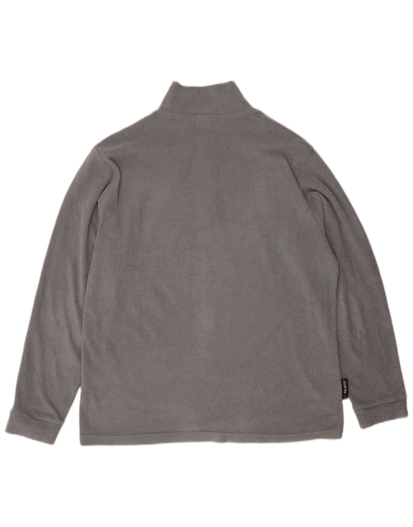 Invicta Mens Zip Neck Fleece Jumper Large Grey Polyester
