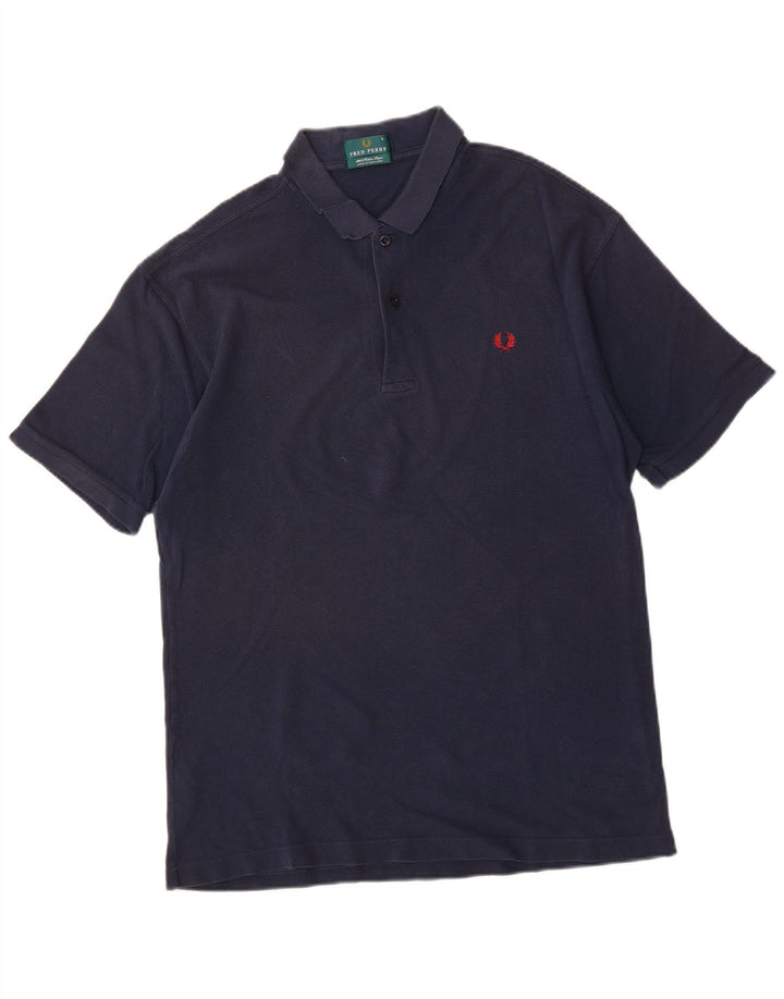 Fred Perry Mens Polo Shirt Large Navy Blue Cotton