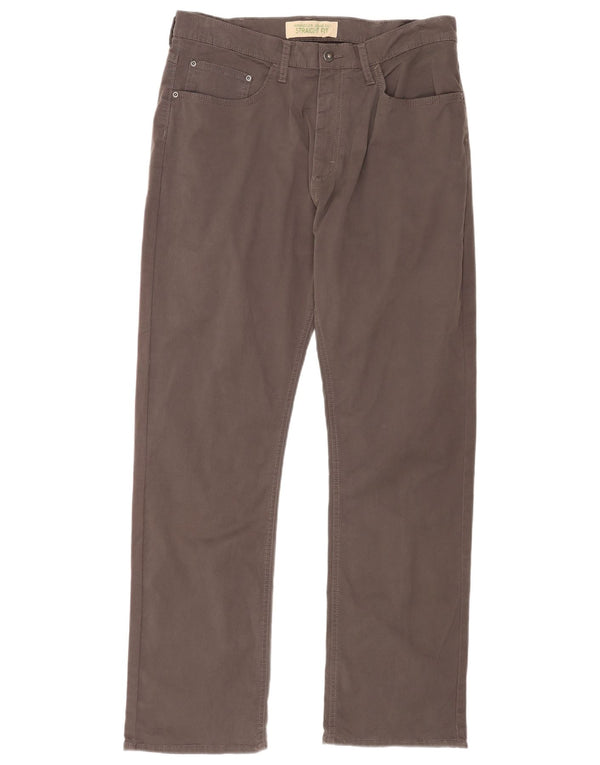 Wrangler Mens Straight Casual Trousers W34 L32 Grey Cotton
