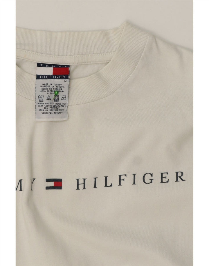 Tommy Hilfiger Boys Graphic Top Long Sleeve 13-14 Years Medium White Cotton