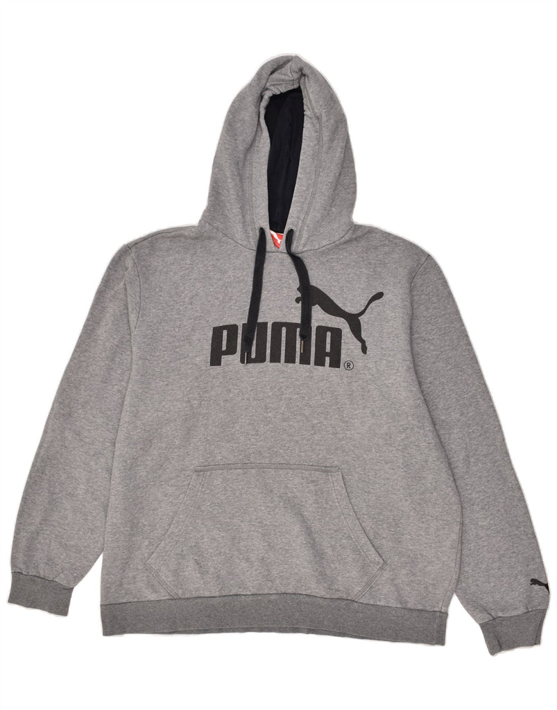 PUMA Mens Graphic Hoodie Jumper 2XL Grey Cotton | Vintage Puma | Thrift | Second-Hand Puma | Used Clothing | Messina Hembry 