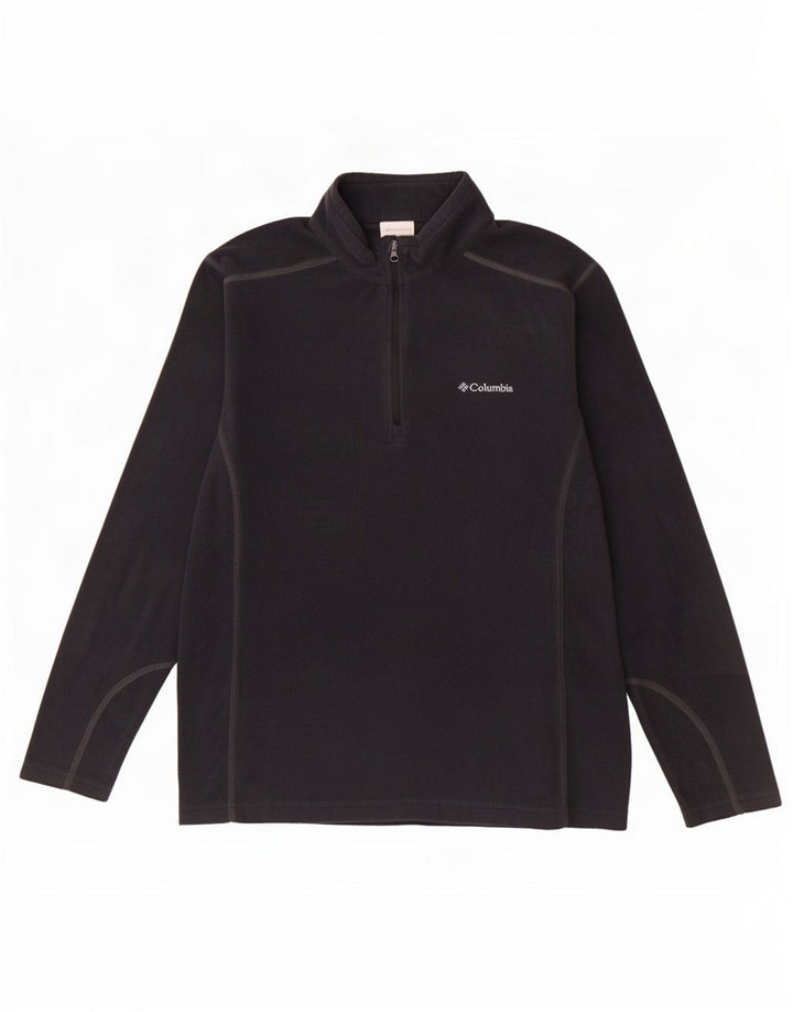 Columbia Mens Zip Neck Fleece Jumper Medium Black Polyester