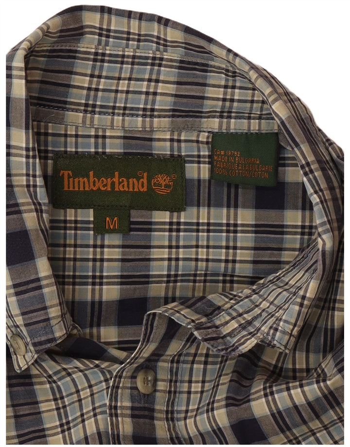Timberland Mens Shirt Medium Blue Check Cotton