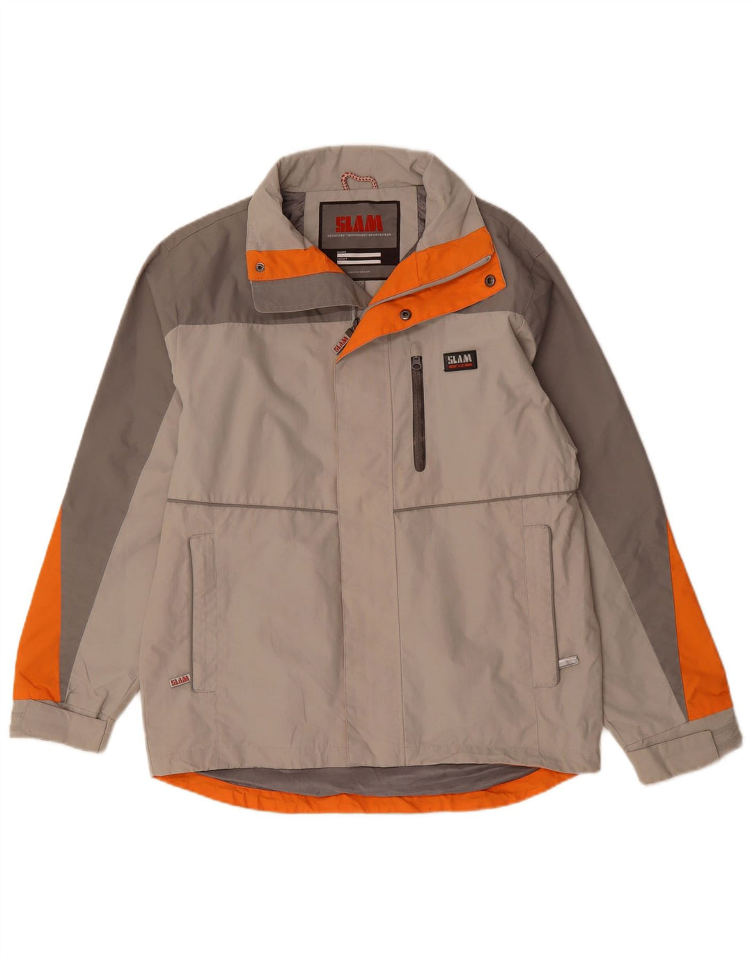 Slam Mens Windbreaker Jacket UK 36 Small Grey Colourblock Polyamide
