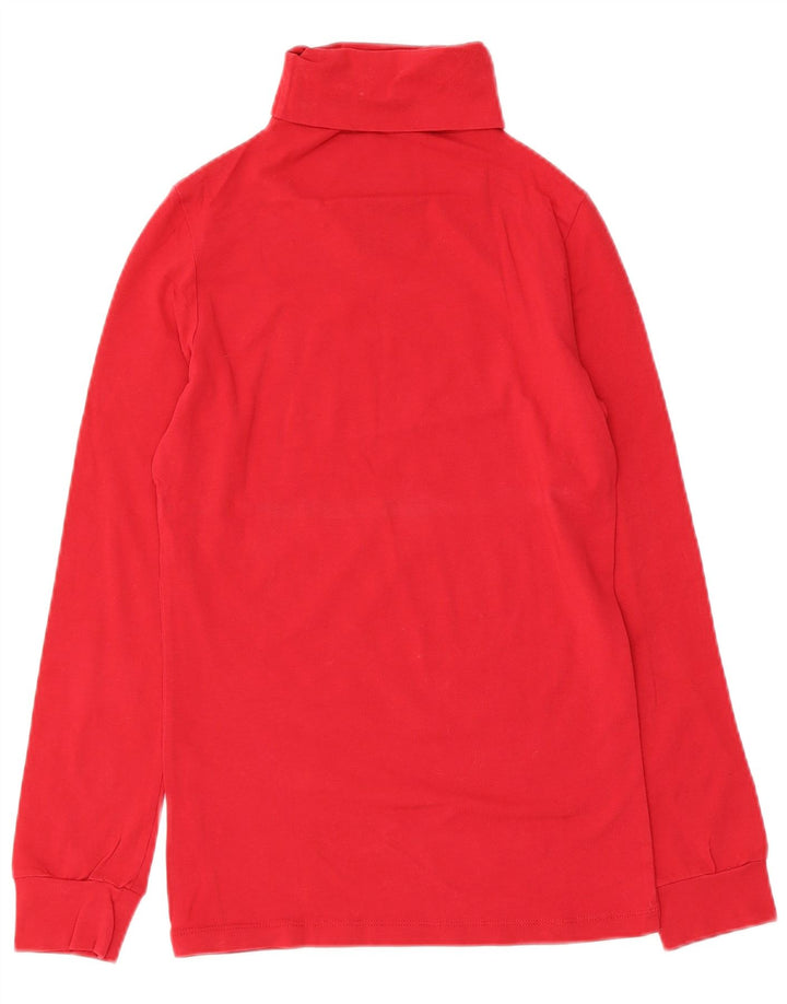 Guess Womens Graphic Top Long Sleeve UK 14 Large Red Cotton