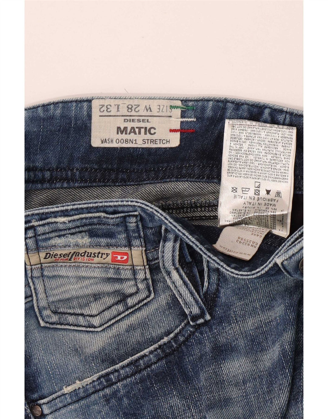 Diesel Womens Matic Distressed Slim Jeans W28 L32 Blue Cotton