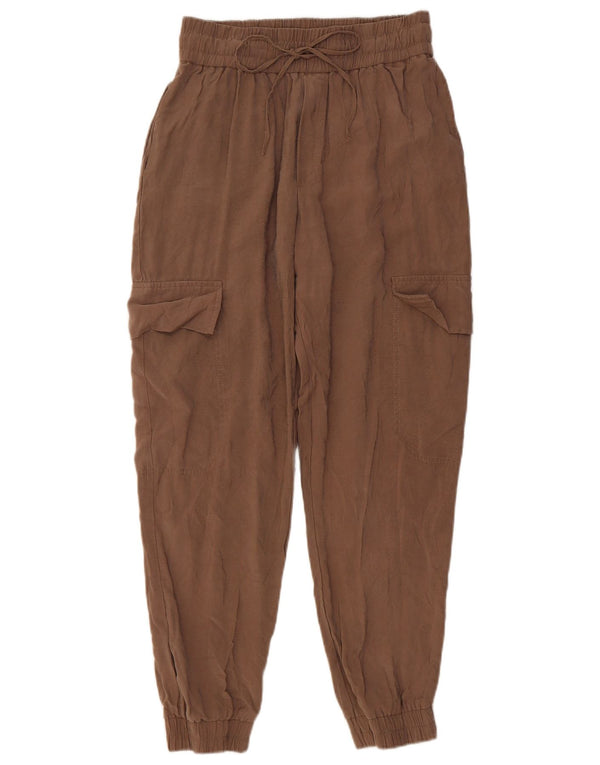 Zara Womens Joggers Cargo Trousers Medium W28 L27 Brown Viscose