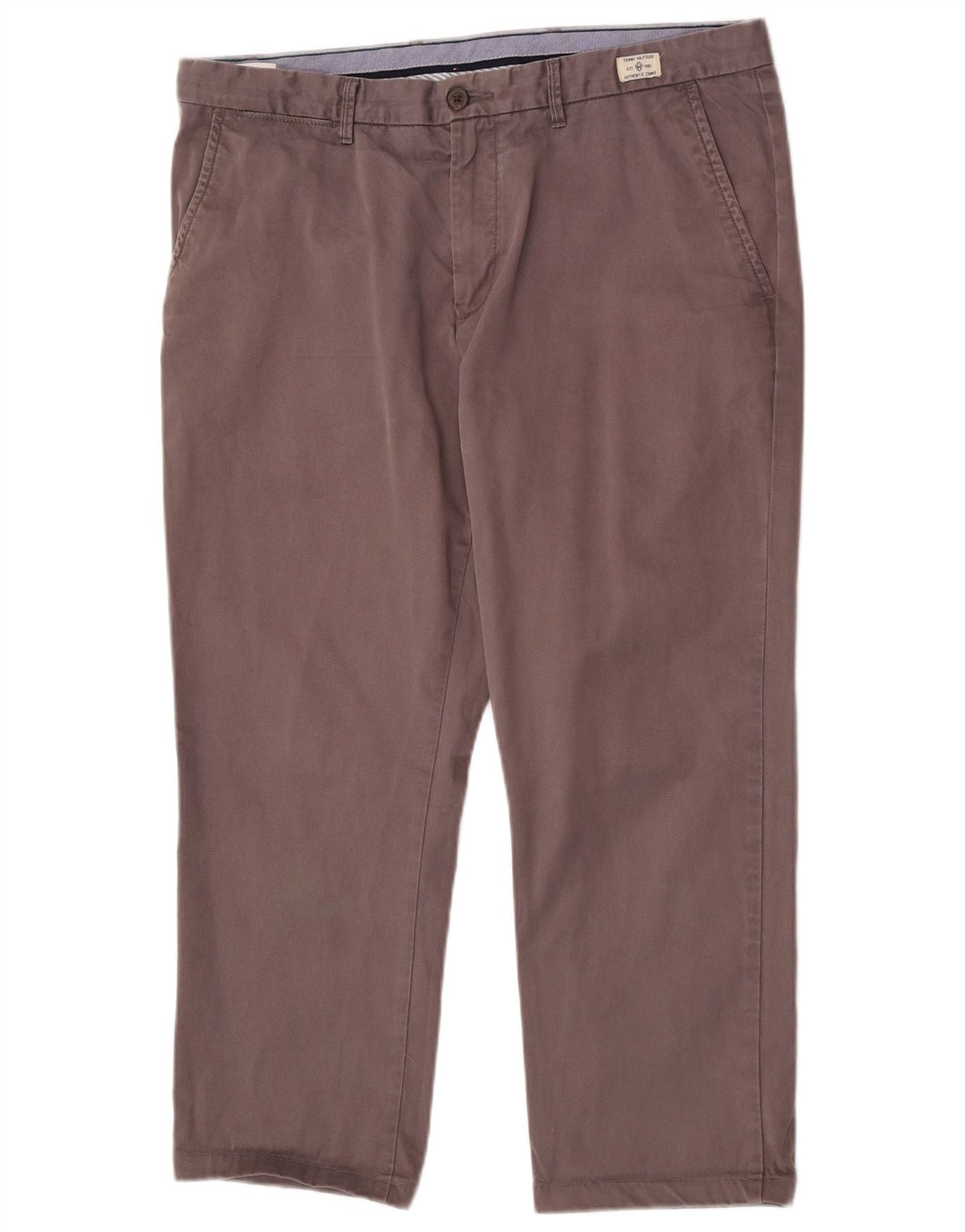 Tommy Hilfiger Mens Cropped Trousers W36 L25 Grey Cotton