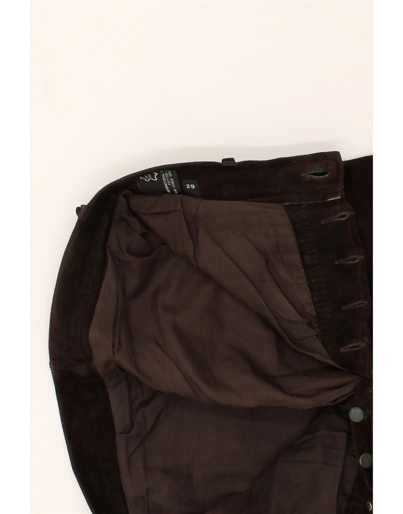 VINTAGE Mens Leather Trousers W29 L30  Brown Leather Vintage Vintage and Second-Hand Vintage from Messina Hembry 