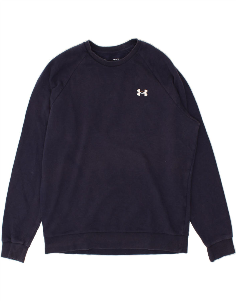 UNDER ARMOUR Mens Cold Gear Graphic Sweatshirt Jumper Large Navy Blue | Vintage Under Armour | Thrift | Second-Hand Under Armour | Used Clothing | Messina Hembry 