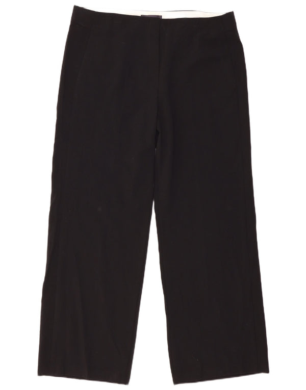 MARKS & SPENCER Womens High Waist Chino Trousers UK 16 Large W36 L29 Black