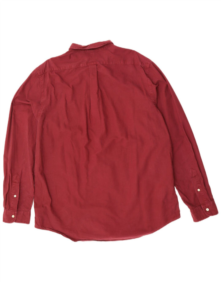 RALPH LAUREN Mens Tall Slim Fit Shirt 2XL Maroon Cotton