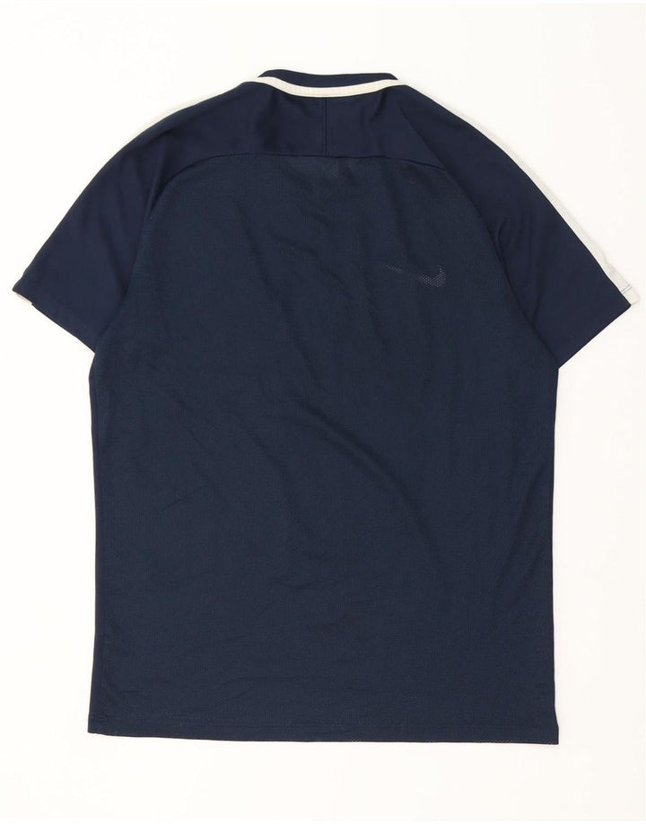 Nike Mens Dri Fit T-Shirt Top Large Navy Blue Colourblock