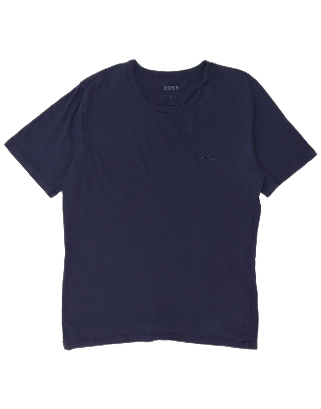 HUGO BOSS Mens T-Shirt Top XL Navy Blue Cotton