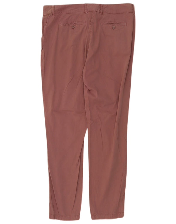 Marks & Spencer Womens Slim Chino Trousers UK 14 Large W36 L30 Pink Cotton