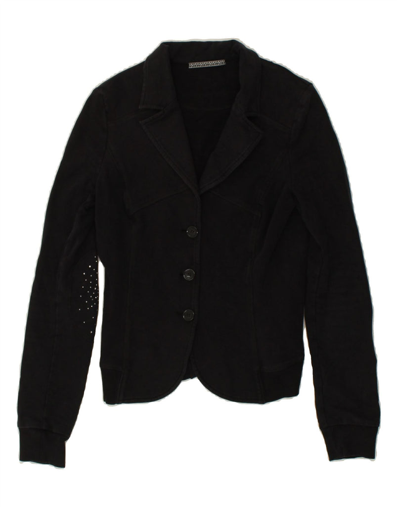 LIU JO Womens 3 Button Blazer Jacket IT 46 Large Black Camelhair Vintage Liu Jo and Second-Hand Liu Jo from Messina Hembry 