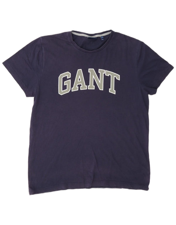 Gant Mens Graphic T-Shirt Top XL Navy Blue Cotton