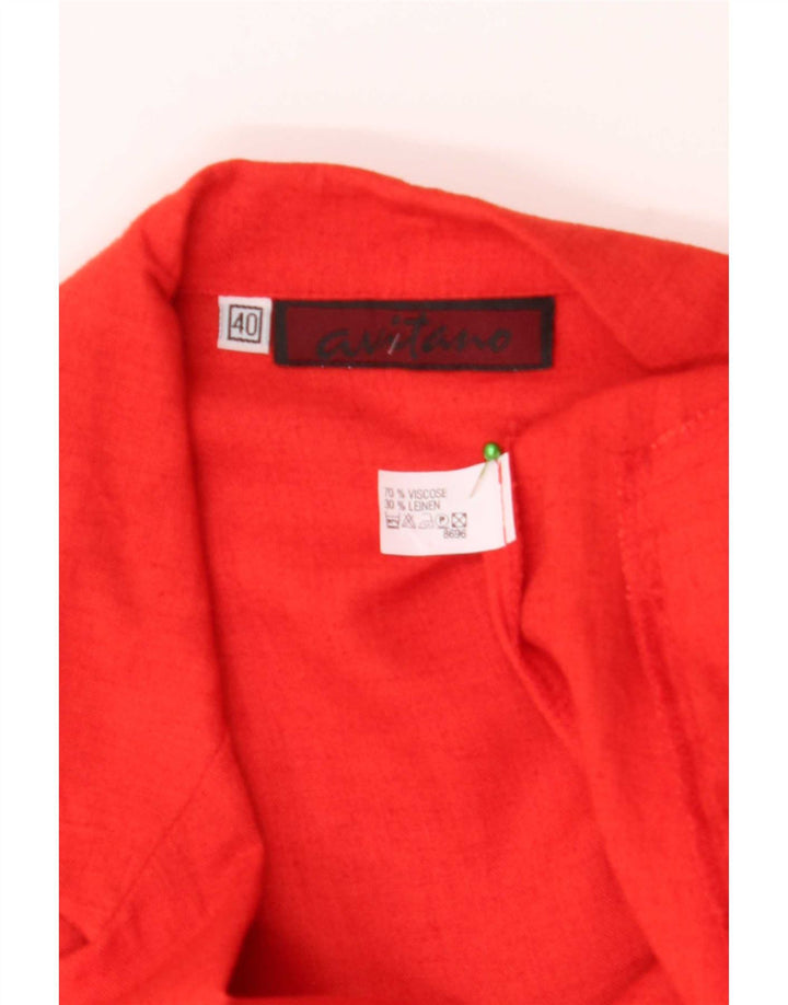 Avitano Womens 4 Button Blazer Jacket EU 42 Medium Red Viscose