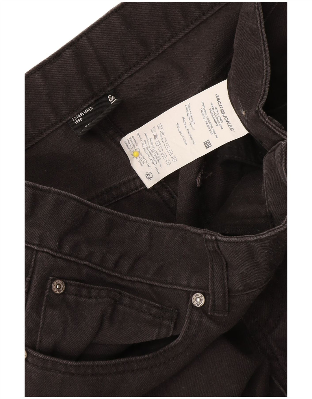 Jack & Jones Mens Straight Jeans W32 L32 Black Cotton
