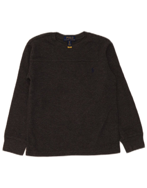 Polo Ralph Lauren Boys Top Long Sleeve 7-8 Years Small Grey Cotton